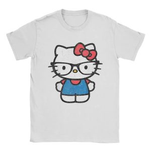 T Shirt Hello Kitty Homme​ style geek blanc