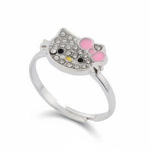 Bague Hello Kitty visage ajustable