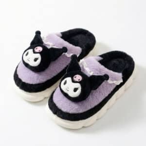 Chausson Kuromi mule noir et violet pour adultes