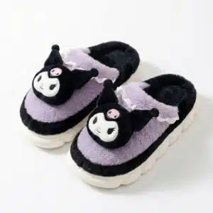 Chausson Kuromi mule noir et violet pour adultes