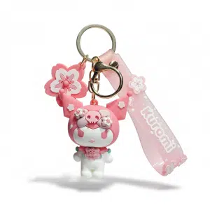 Porte Clé Kuromi Sakura fleur de cerisier