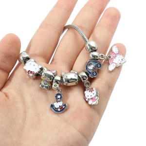 Bracelet Charms Hello Kitty en argent