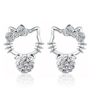 Boucles d’Oreilles Hello Kitty diamant