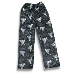 Kuromi Pyjama Pants noir et gris en polaire doux