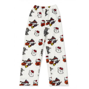 Pantalon Pyjama Hello Kitty Halloween en polaire doux blanc
