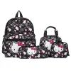 Sac à Dos Hello Kitty Noir​ avec lunch bag, trousse et porte monnaie