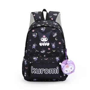 Sac Kuromi Noir avec peluche porte clé Kuromi