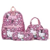 Sac à Dos Hello Kitty 4 pièce : sac à dos, lunch bag, porte monnaie, trousse