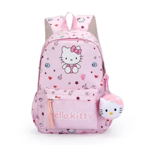 Sac à Dos Hello Kitty Rose avec porte clé peluche