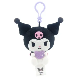 Porte Clé Kuromi​ peluche avec coeur violet 10cm