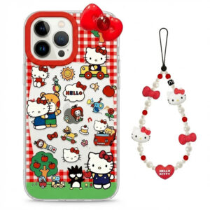 Coque Hello Kitty Iphone avec strap et charm