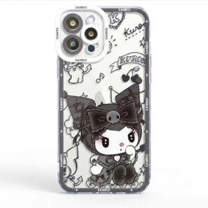 Coque Kuromi iPhone transparent et noir