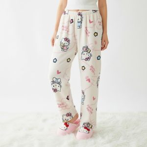 Bas de Pyjama Hello Kitty Blanc