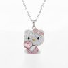 Collier Hello Kitty Swarovski argent et rose