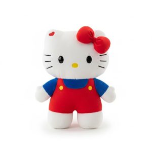 Grande Peluche Hello Kitty salopette rouge 80cm