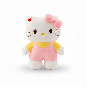 Grosse Peluche Hello Kitty salopette rose 80cm
