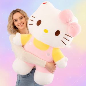 Grosse Peluche Hello Kitty rose 80cm