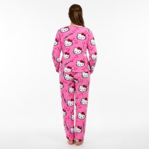 Ensemble Pyjama Hello Kitty Adulte rose foncé de dos