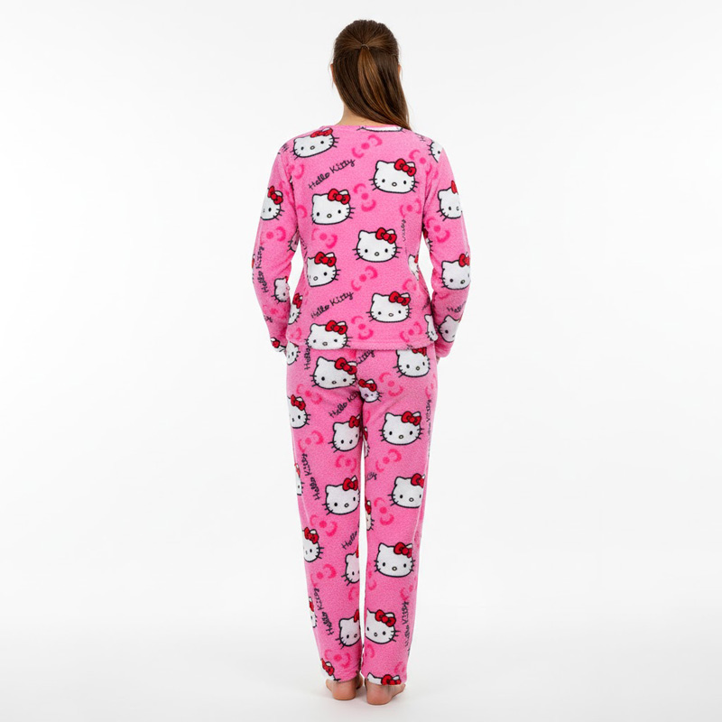 Ensemble Pyjama Hello Kitty Adulte rose foncé de dos