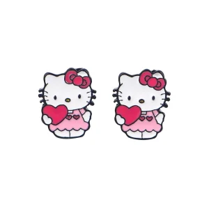 Boucle d'Oreille Enfant Hello Kitty avec coeur