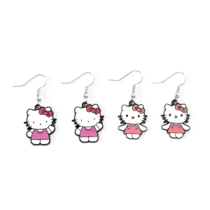 Boucle d'Oreille pendante Hello Kitty rose pour Fille, 2 modèles