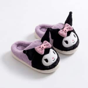 Chausson Kuromi mule noir et violet pour adultes