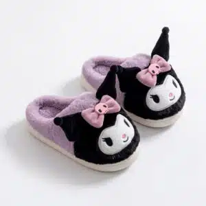 Chausson Kuromi mule noir et violet pour adultes