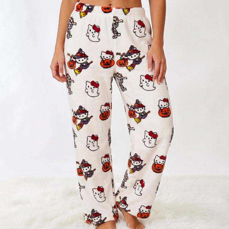 Pantalon Pyjama Hello Kitty Halloween blanc pour adultes