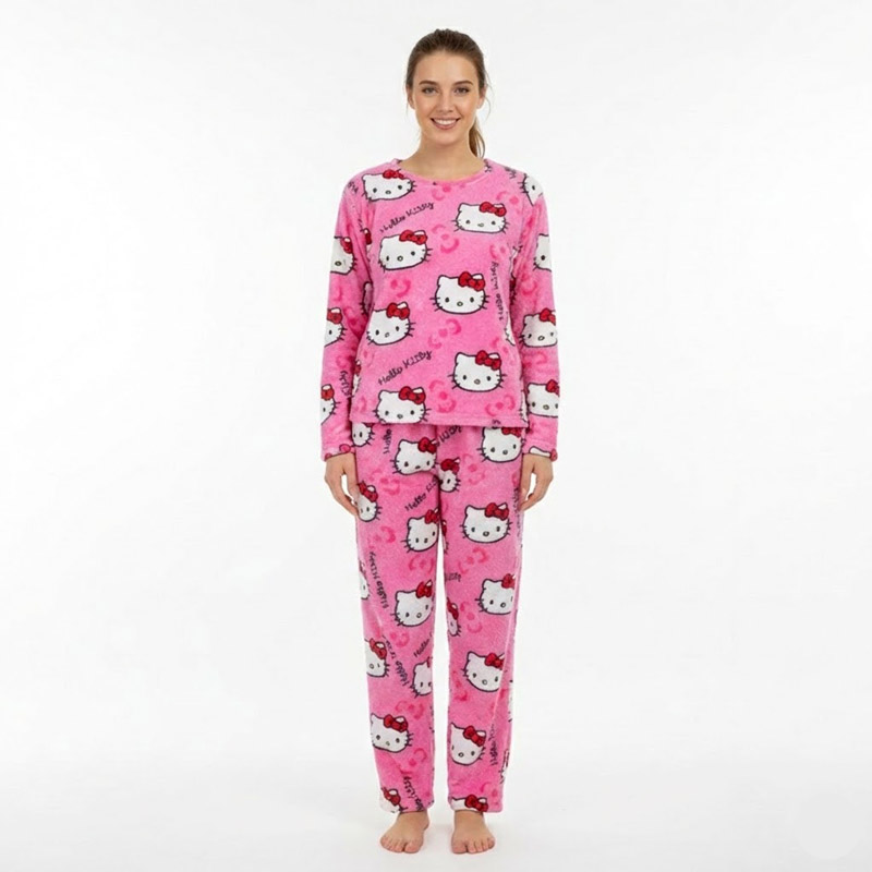 Pyjama Hello Kitty Adulte rose vif