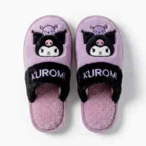 Chausson Kuromi Sanrio violet et noir pour adultes et enfants