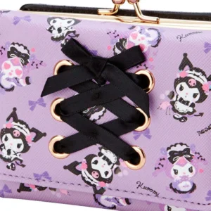 Porte Feuille violet Kuromi Sanrio Lolita dentelle noir