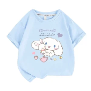 Cinnamoroll Sanrio T Shirt bleu pour enfant et adultes