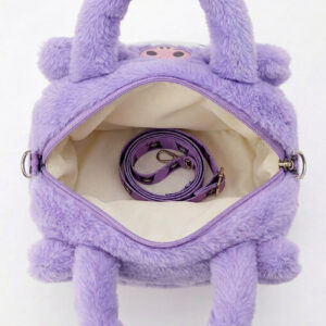 Sac a Main Peluche Kuromi violet ouvert