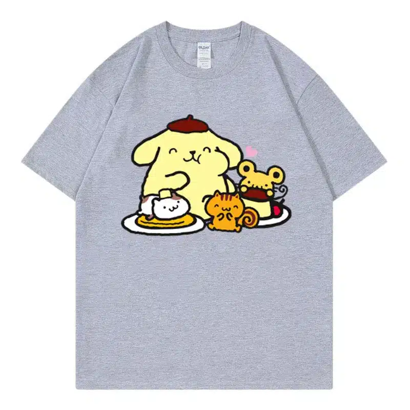 Pompompurin T Shirt Gris