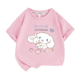 Cinnamoroll Sanrio T Shirt rose pour enfant et adultes