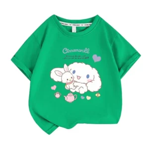 Cinnamoroll Sanrio T Shirt vert pour enfant et adultes