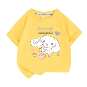 Cinnamoroll Sanrio T Shirt jaune pour enfant et adultes