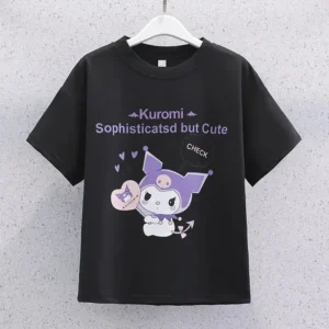 T shirt noir Kuromi pour enfants