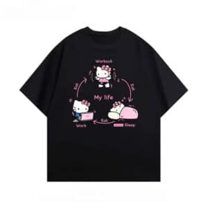 T Shirt Hello Kitty Adulte noir
