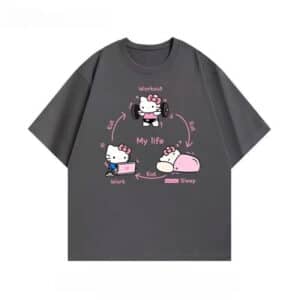 T Shirt Hello Kitty Adulte gris