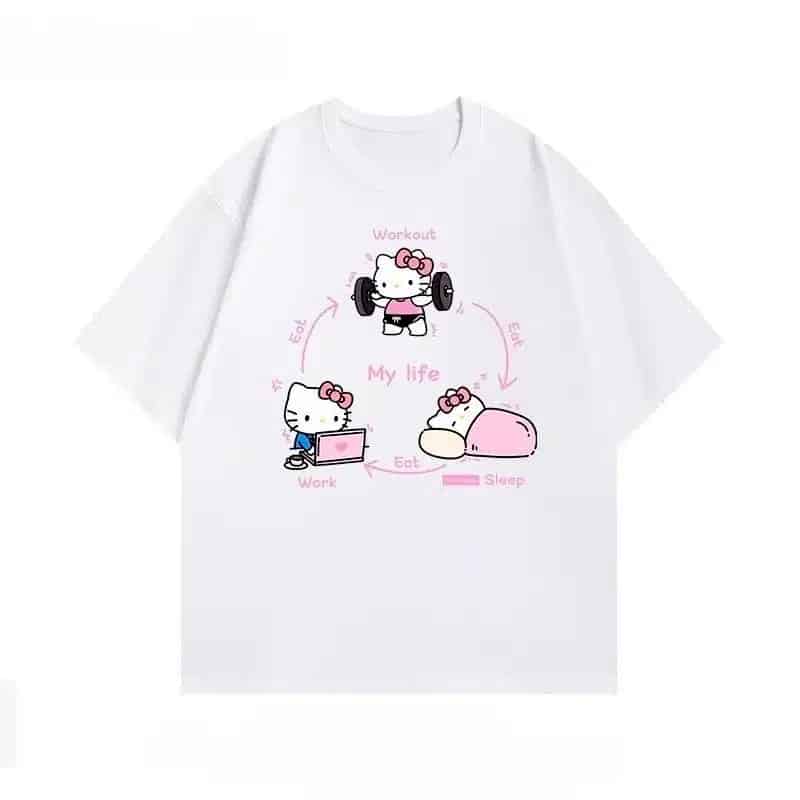 T Shirt Hello Kitty Adulte blanc