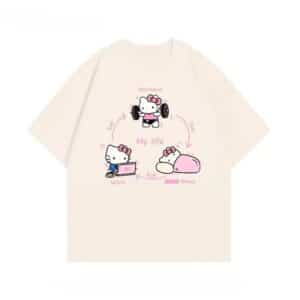T Shirt Hello Kitty Adulte Beige