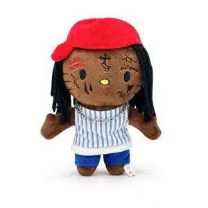 Peluche Hello Kitty x Lil Wayne, peluche casquette rouge collector Hello Kitty et rap