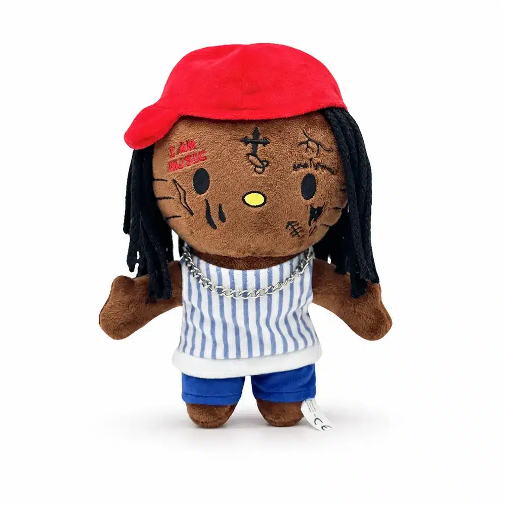 Peluche Hello Kitty x Lil Wayne, peluche casquette rouge collector Hello Kitty et rap