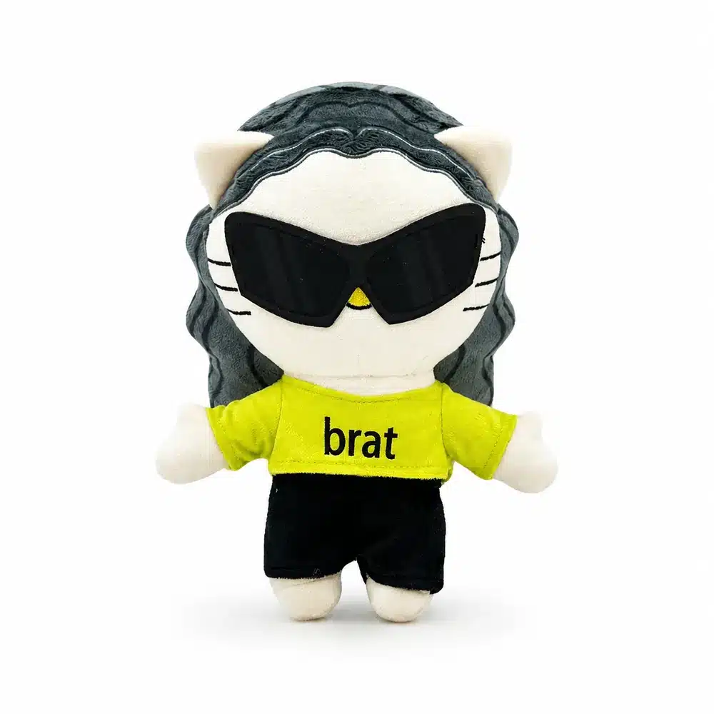 Peluche Hello Kitty x Charli XCX, peluche vert néon collector Hello Kitty et electro