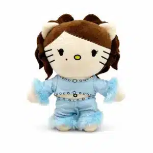 Peluche Hello Kitty x Kali Uchis, peluche bleu ciel collector Hello Kitty et R&B