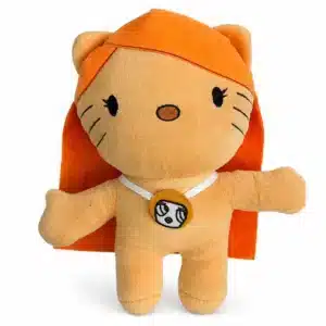 Peluche Hello Kitty x Ice Spice, peluche cheveux orange médaillon collector Hello Kitty et rap