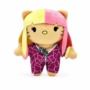 Peluche Hello Kitty x Nicki Minaj Style B, peluche magenta collector Hello Kitty et rap