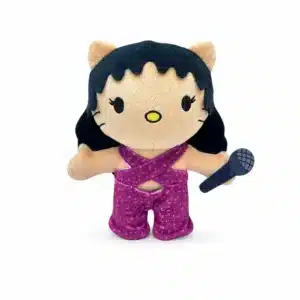 Peluche Hello Kitty x Selena Quintanilla, peluche scintillante collector Hello Kitty et tejana