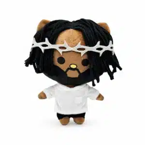 Peluche Hello Kitty x Kendrick Lamar Style B, peluche couronne argentée collector Hello Kitty et rap